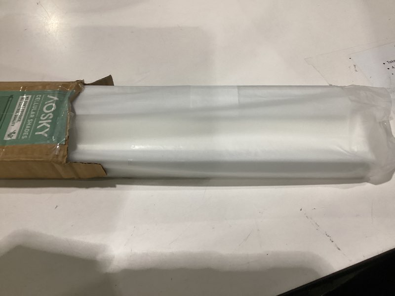 Condition photo showing As Is for aosky no drill cordless light filtering cellular shade 48" w x 64" h white | no tools honeycomb blinds for indoor windows, free-stop shades for home, thermal insulated, noise reducing