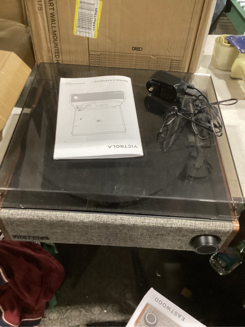 Condition photo showing As Is for Victrola Eastwood LP – Bluetooth Record Player – 3-Speed Turntable, Audio Technica AT-3600L MM Cartridge, Vinyl Stream Bluetooth Output, Anti-Skip Floating Speaker System, RCA & 3.5mm Output (Walnut)