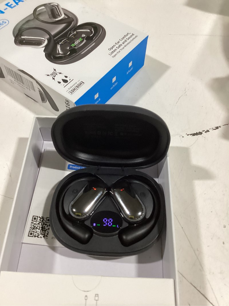 Condition photo showing Good Condition for open ear headphones - 2026 bluetooth 5.4 ear earbuds wireless with enc mic noise canceling,50h playtime,7.5g lightweight comfort,ipx7 sweat resistant?adjustable ear hooks for sports running,workout grey black