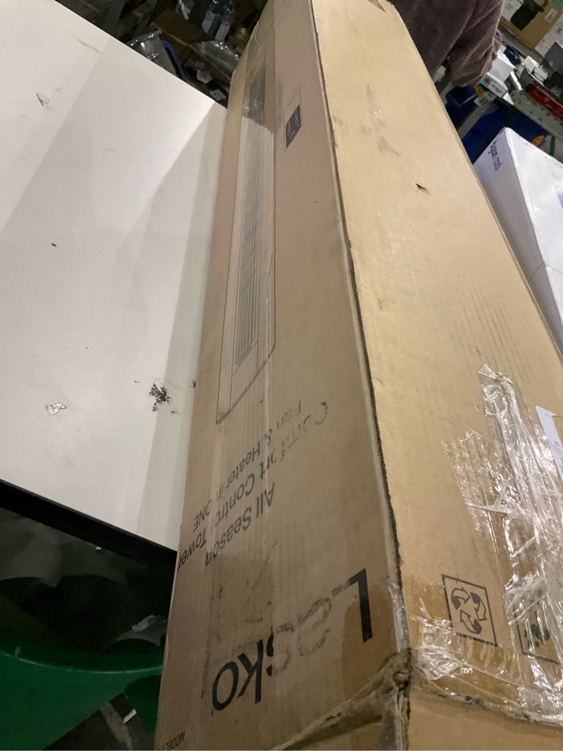 Condition photo showing As Is for Lasko Oscillating All Season Tower Fan and Space Heater in One for Home with Adjustable Thermostat, Overheat Protection, 4 Fan Speeds, 3 Heat Settings and Remote, 42 Inches, 1500W, Gray, FH515