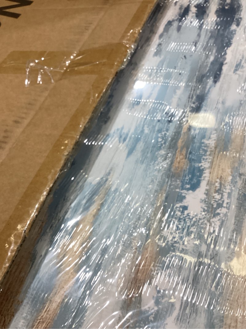 Condition photo showing Good Condition for Large White Framed Blue and Gold Abstract Canvas Wall Art, 2 Piece Modern Minimalist Art Prints Paintings Artwork for Walls, Glitter Pictures for Living Room, Dining Room, Bedroom Wall Decor 20x30 In 20" W x 30" H x 2Pcs Blue Flow