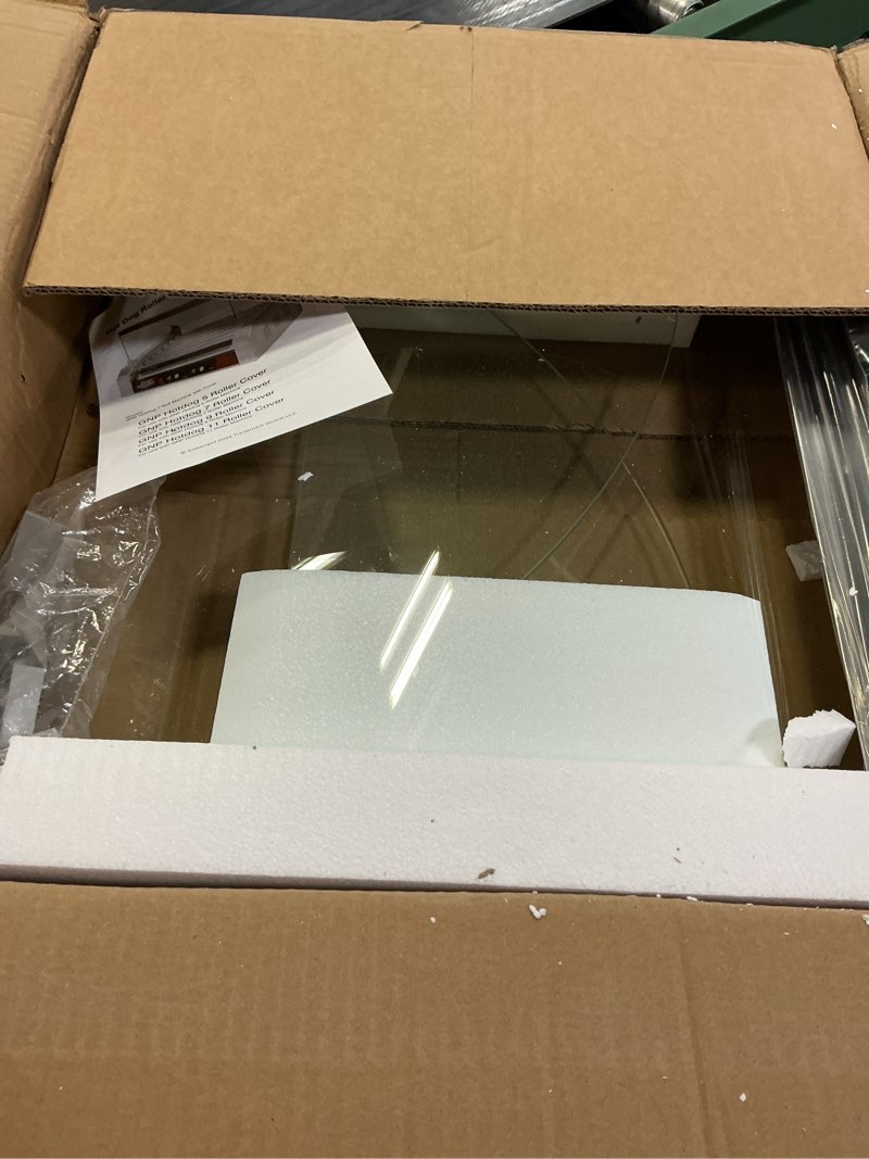Condition photo showing Good Condition for great northern popcorn hotdog roller cover - tempered glass sneeze guard for 9-roller hot dog machine - shield for countertop electric grill