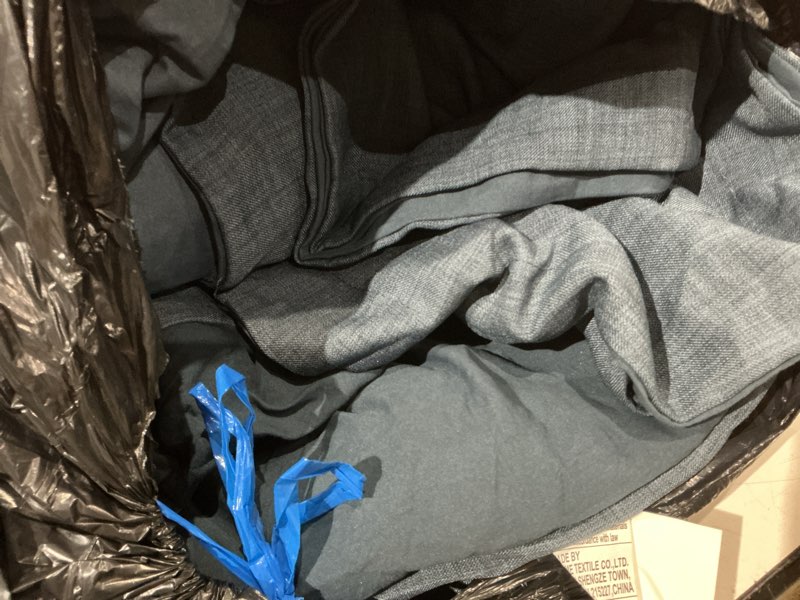 Condition photo showing Good Condition for geniospin king size comforter navy blue textured king bedding set, soft solid bed in a bag for all season, king comforter set with sheets(navy blue,102''x90'') denim blue king