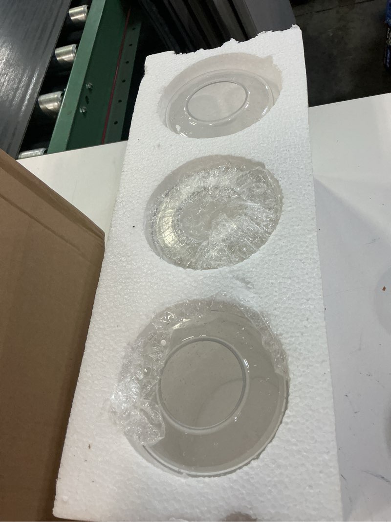 Condition photo showing New/Like New for seeded glass lamp shade 3 pack, clear cylinder glass shade for light fixture replacement globe for pendant light wall sconce chandelier, 1 5/8 inch fitter seeded clear