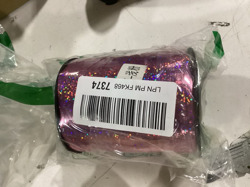 Condition photo showing New/Like New for hot pink glitter ribbon, 2.5 inch 10 yards sparkly wired edge fabric ribbon for craft, wreath bow, gift wrapping, christmas party decoration