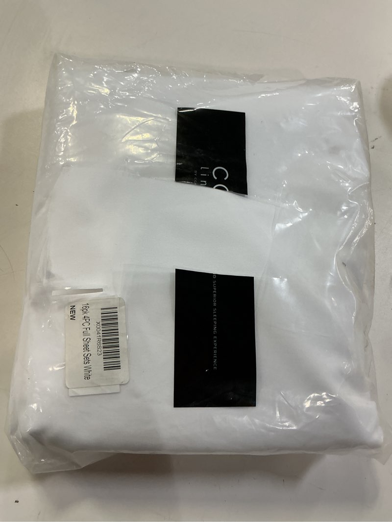 Condition photo showing Good Condition for Bulk Case Pack of 16 Sheet Sets - (16) Complete Sheet Sets - Bulk Full Bedding - Wholesale Case Pack for Hotels, Spa & Airbnbs - Deep Pocket, Fade & Wrinkle Free - Cooling & Breathable - Full, White Full (Pack of 16) 01 - White