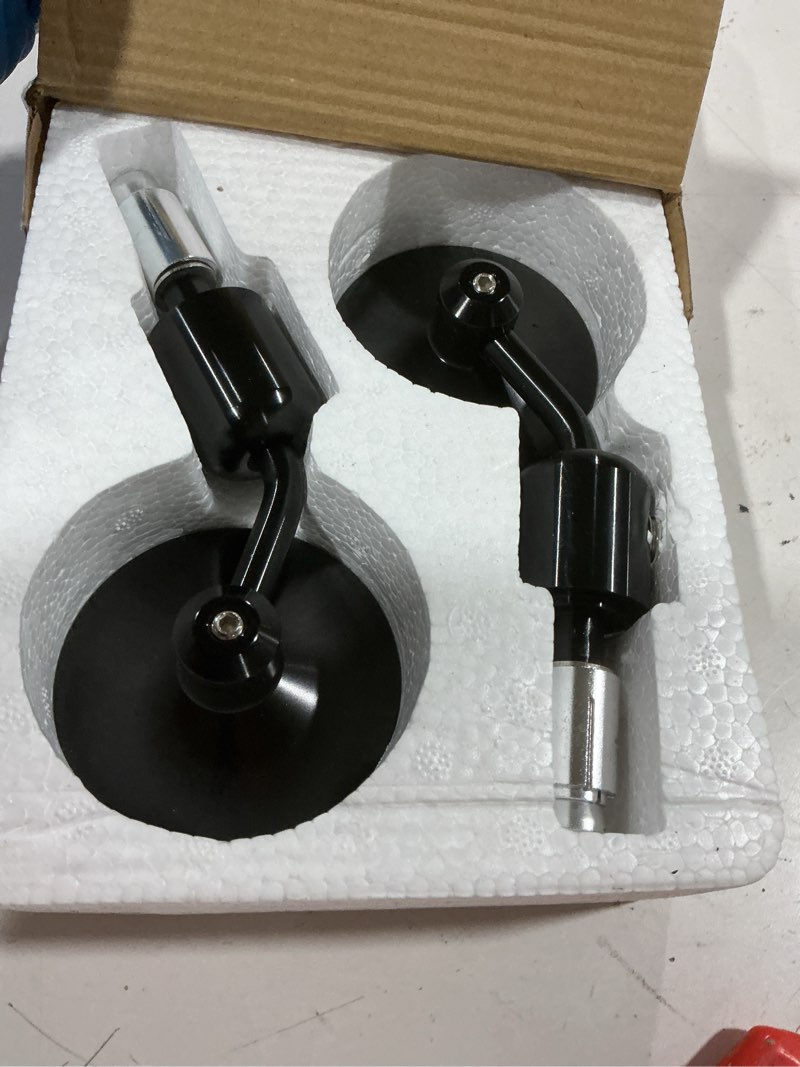 Condition photo showing Good Condition for custom motorcycle cnc handle bar end rearview side mirrors 3"round 7/8" 22 mm compatible with honda yamaha suzuki kawasaki aprilia derbi ducati gilera atv