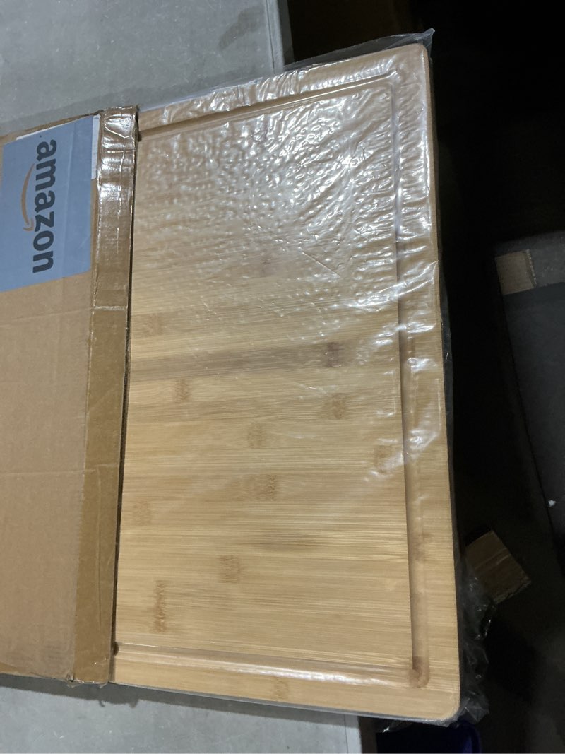 Condition photo showing Good Condition for allsum 30x20" bamboo cutting boards for kitchen, wood stove top cover, extra large noodle board over sink, charcuterie board cheese serving tray with side handles and juice grooves 30"l x 20"w