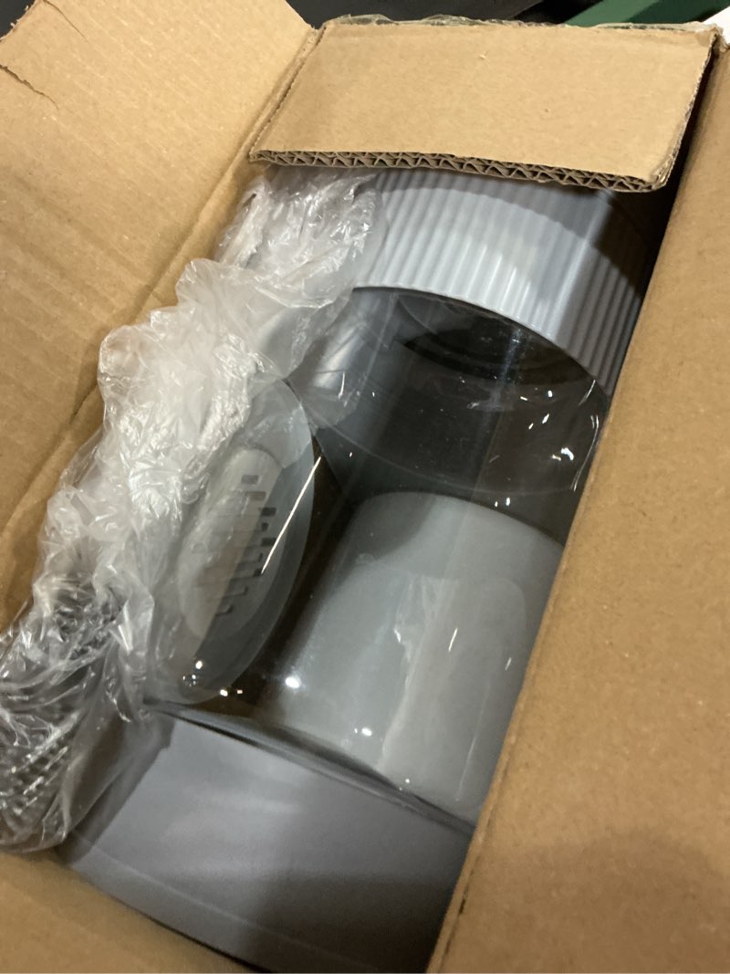 Condition photo showing As Is for automatic gravity cat dog feeder and water dispenser with 304 stainless steel bowls 2 in 1 360 degree rotatable auto 2.4l dry food and 2.6l water bowl for small medium pet dog puppy kitten (gray)