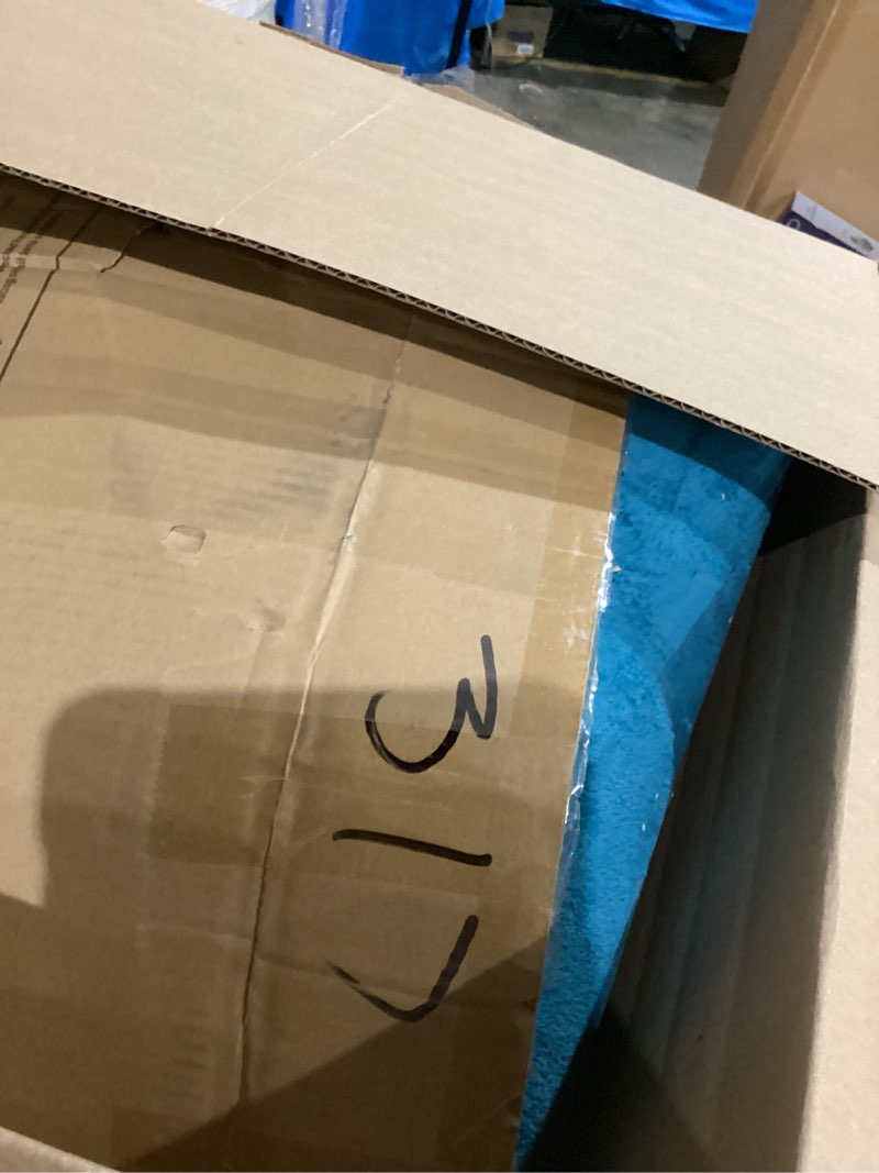 Condition photo showing As Is for Baby Play Mat 1.2" Thick Memory Foam Nursery Rug Area Rug, 6’7” X 4’11” Yoga Mat Playmat Crawling Mat for Baby,Toddlers, Infants, Kids,Floor Mat Tatami Mat for Living Room with Non-Slip(Green) Indigo 6’7” X 4’11”