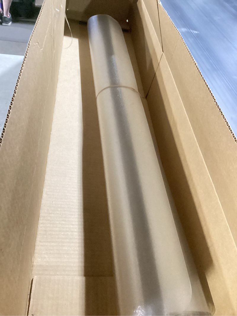 Condition photo showing As Is for 28"x60"crystal pvc table cover protector, waterproof pvc tablecloth, 2mm thickened protector for table, desk, coffee table, workbench,dresser, tv stand, counter 60" x 28" clear 2mm