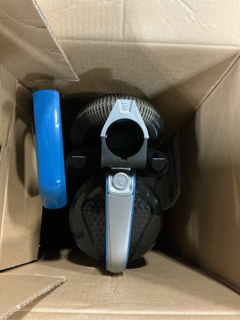 Condition photo showing As Is for eureka airspeed ultra-lightweight compact bagless upright vacuum cleaner, replacement filter, blue