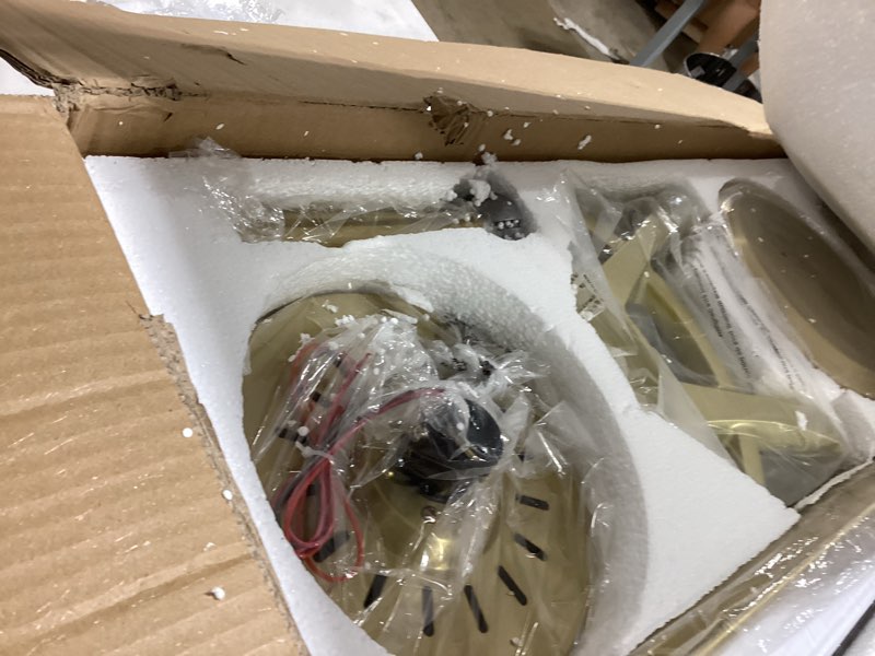 Condition photo showing Good Condition for depuley ceiling fan without light: 72 inch big indoor outdoor fan with remote app control - large farmhouse black gold ceiling fan no light 8 blade reversible quiet dc motor memory function timer 72 inch gold