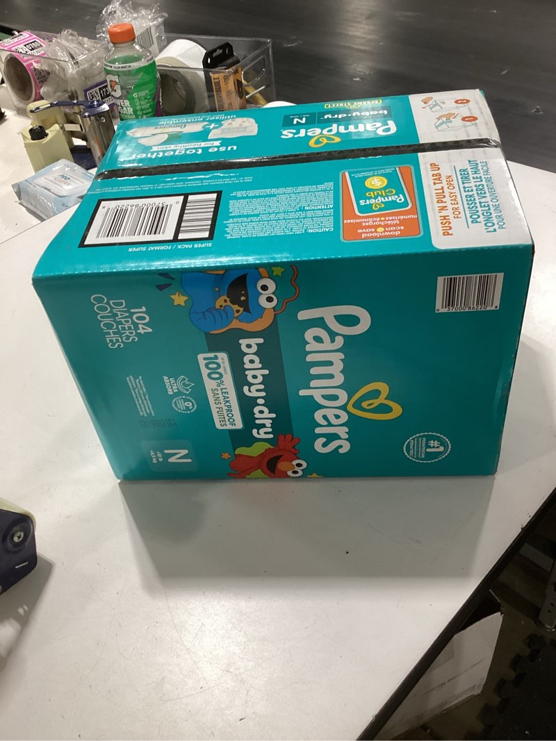 Condition photo showing New/Like New for pampers diapers - baby dry - size 0, 104 count, absorbent disposable newbort diaper (packaging may vary) newborn 104
