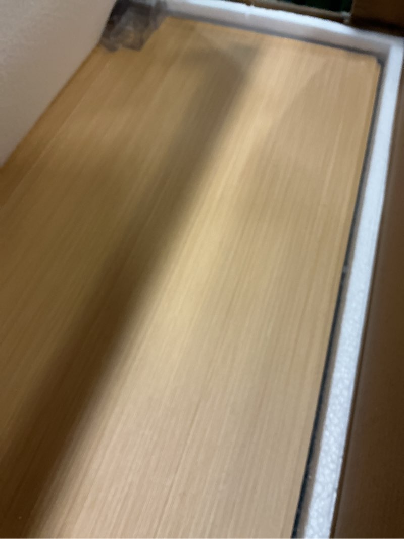 Condition photo showing As Is for Wire Shelf Covers, Lightweight Removable PVC Faux Wood Wire Rack Covers for Pantry, Closet (4pcs, 24" W x 12" D, Wood Color)