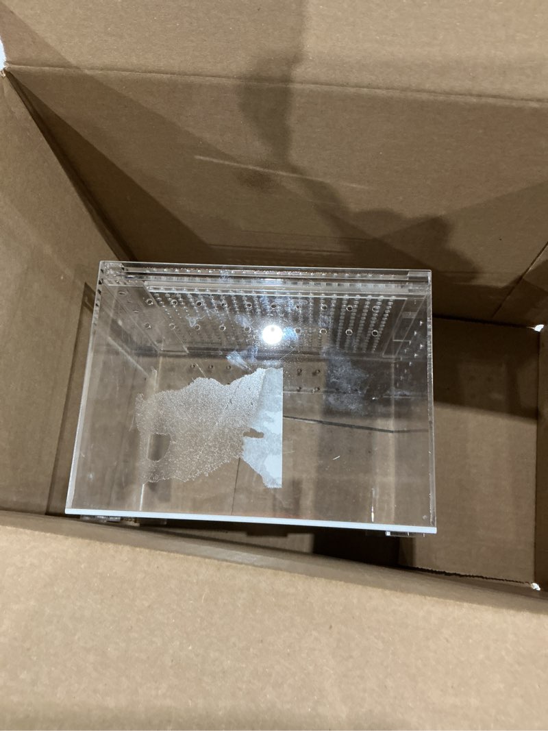repti zoo magnetic acrylic case, 8x6x6 inch tall long enclosure reptile breeding box terrarium cage 