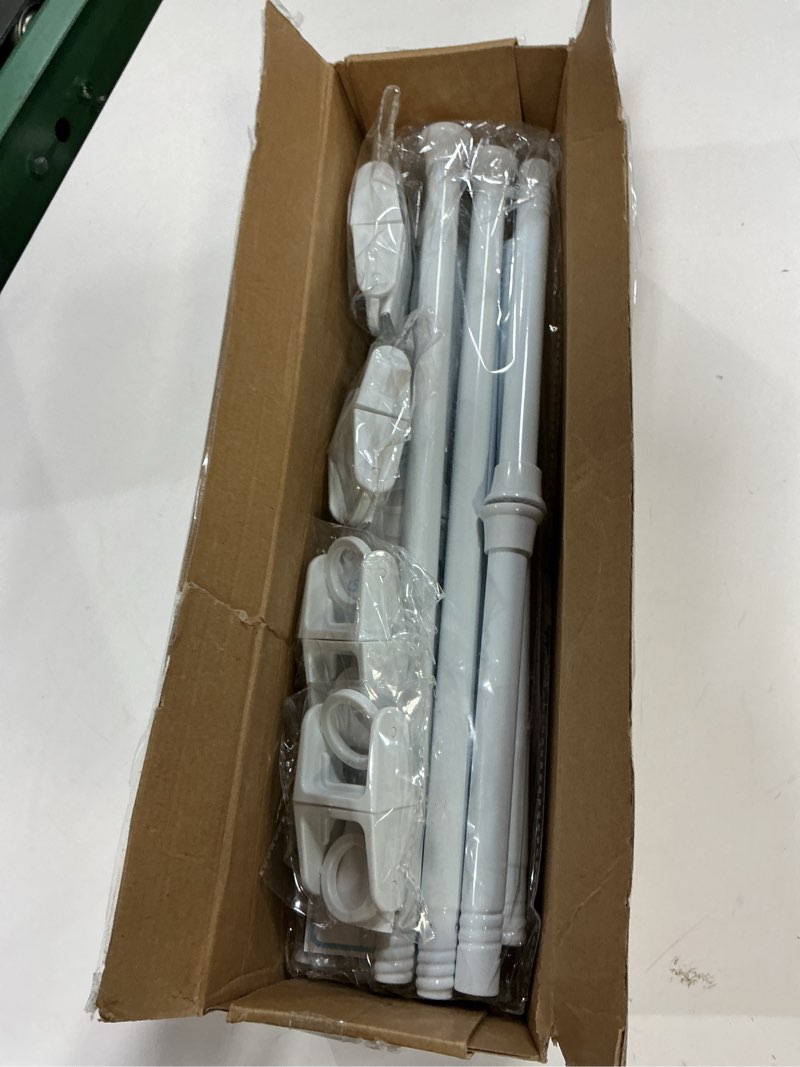 Condition photo showing Good Condition for 2pack Tension Curtain Rod 30 to 62 Inch, White Spring Tension Curtain Rod Adjustable Expandable Curtain Rod No Drilling, Spring Loaded Curtain Rods for Windows, Bedroom, Doorway Door, Closet 30-62inch?2PCS? White