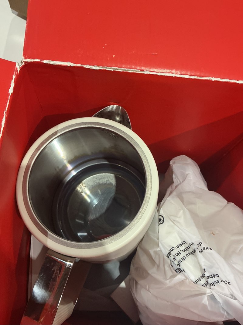 Condition photo showing As Is for saki turkish tea maker machine pro, electric double-pot teapot 1.75l 120v, 120 min keep-warm, stainless steel bpa-free, auto shut-off & boil-dry, led brew ring, pearl white