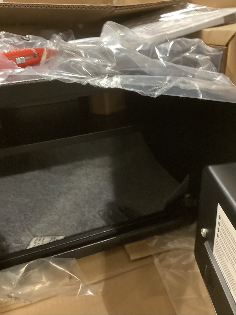 Condition photo showing Good Condition for Amazon Basics Steel Security Safe and Lock Box with Electronic Keypad, Easy to Use, Secure Cash, Jewelry, Documents, Black, 1.2 Cubic Feet, 16.9-x-14.6-x-10.6-inches (WxDxH)