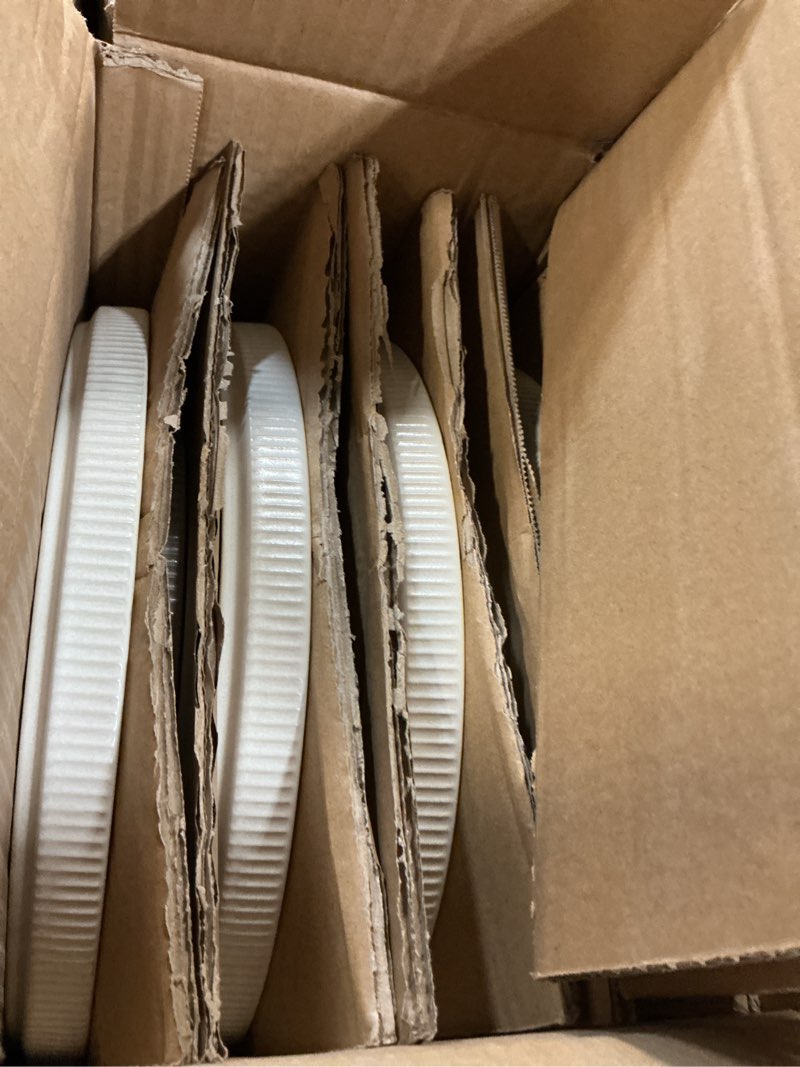 Condition photo showing Good Condition for dinnerware set service for 8, 24-piece ceramic plates and bowls set, chip & scratch resistant, microwave and dishwasher safe, modern minimalist tableware for everyday use, matte white matte white 8-set(24pcs)
