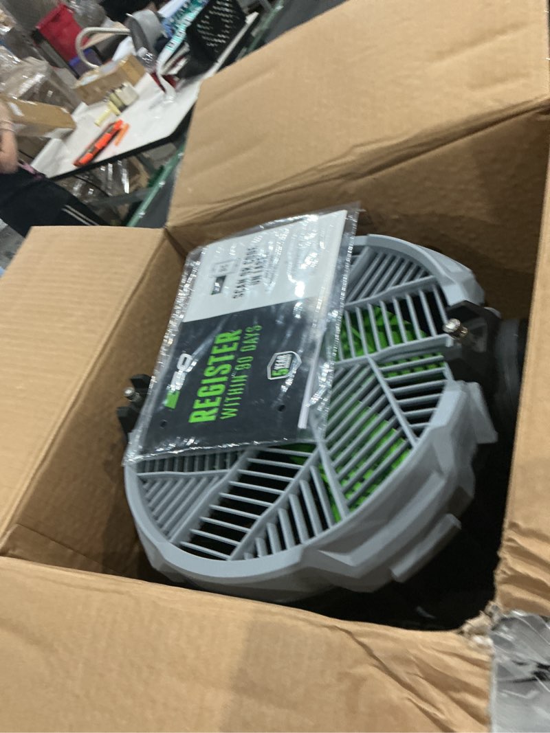 Condition photo showing As Is for ego 19.49 in. h 5 speed oscillating misting fan remote control