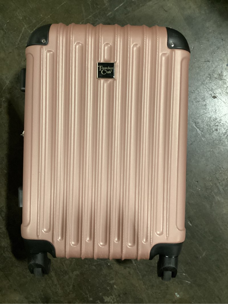 Condition photo showing Good Condition for (1 piece only)(carry on)Travelers Club Midtown Hardside Luggage Travel, Rose Gold, 4-Piece Set