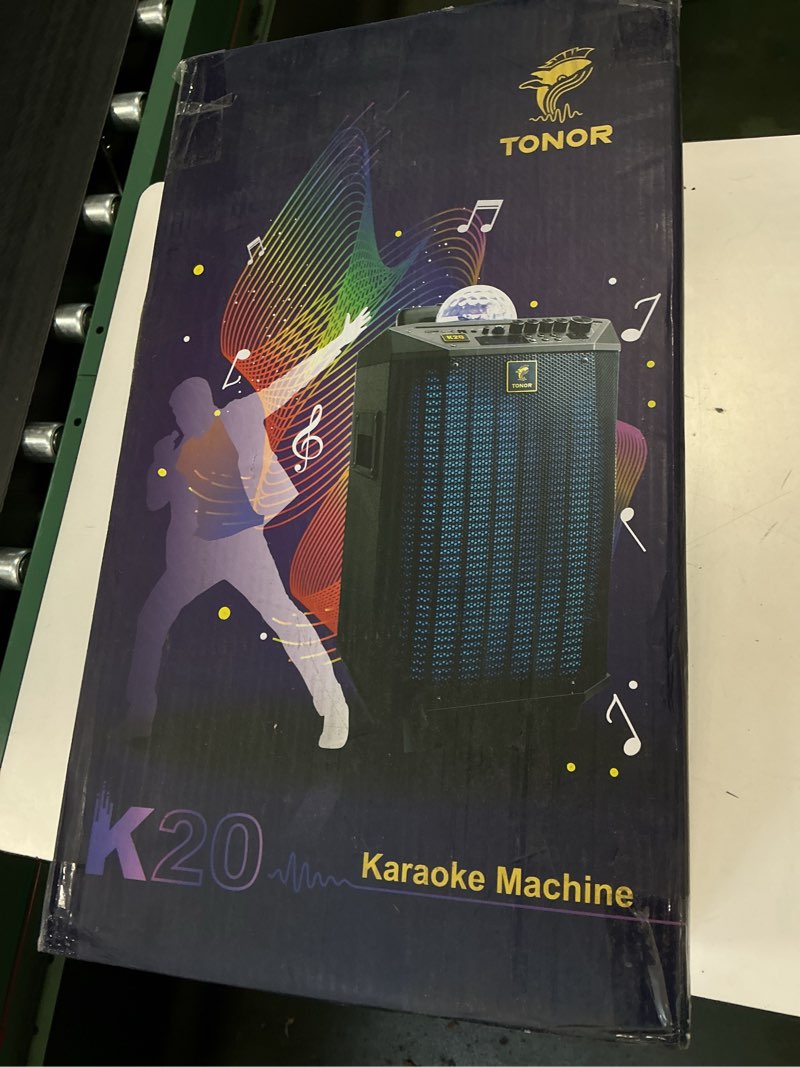 Condition photo showing New/Like New for Wireless Karaoke Machine for Adults, TONOR PA System Portable Bluetooth Singing Speaker with Dual Wireless Microphones Microfono, Disco Ball for Home Karaoke, Party, Class and Church K20