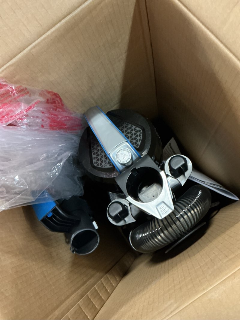Condition photo showing As Is for eureka airspeed ultra-lightweight compact bagless upright vacuum cleaner, replacement filter, blue