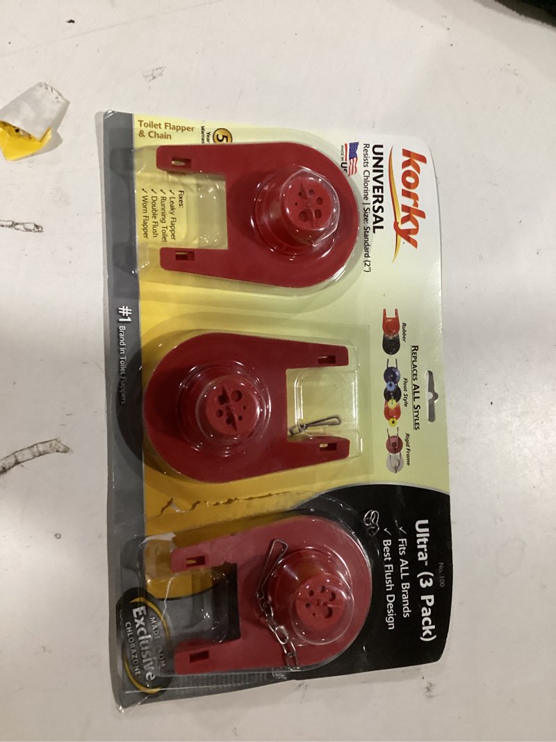 Condition photo showing Good Condition for Korky Plus Value Pack 2-in Rubber Toilet flapper Universal Compatible
