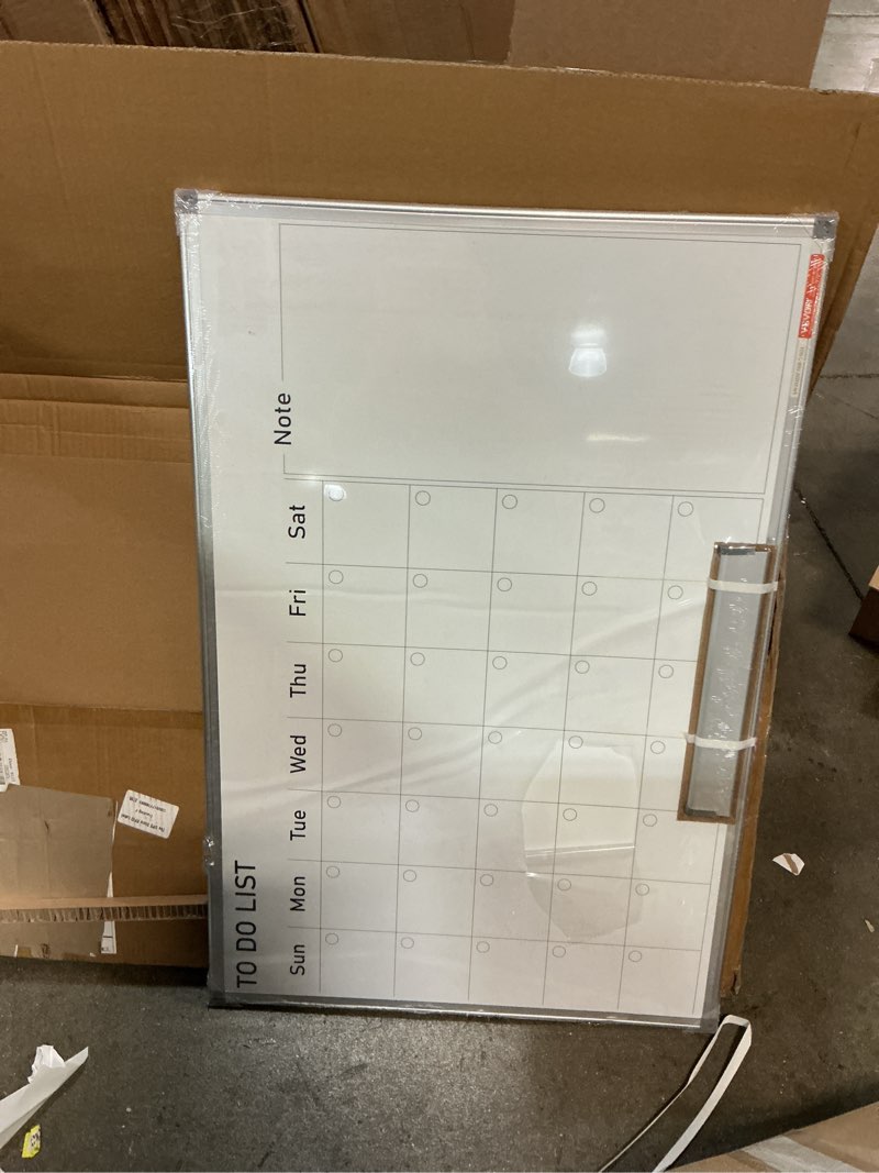 Condition photo showing Good Condition for vevor dry erase calendar for wall, 36 x 24 inches whiteboard calendar, monthly planner magnetic dry erase board, 1 magnetic erase & 2 dry erase marker & movable tray for restaurant office home school hanging whiteboard 36x24