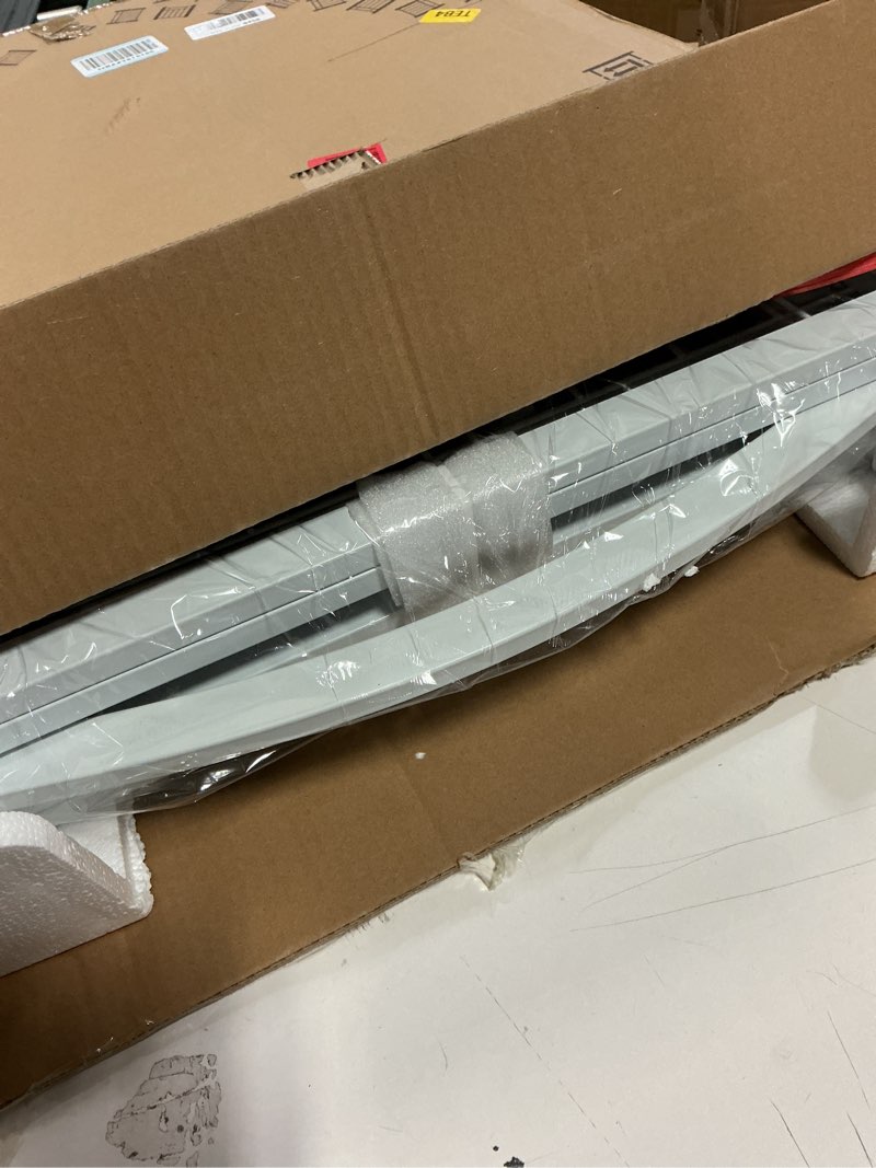 Condition photo showing Good Condition for JSB 144-inch Extra Wide 30-inch Tall Dog gate with Door Walk Through, Freestanding Pet Gate for Halls, Stairs & Home, Pet Puppy Safety Dog Fence with 2PCS Support Feet (White) 6 Panels with Door White