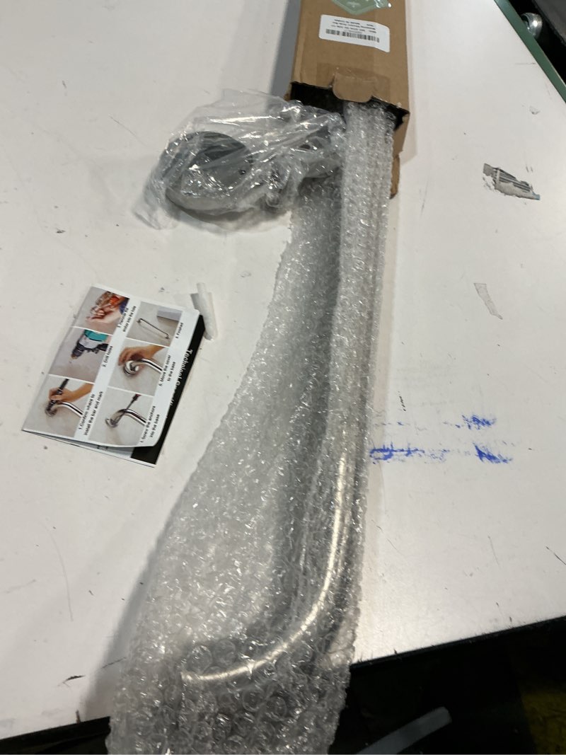 Condition photo showing Good Condition for 32 Inch Anti Slip Shower Grab Bar, Munzong Stainless Steel Bathroom Grab Bar, Satin Brushed Nickel Knurled Bathroom Balance Bar,Safety Hand Rail Support Handicap Elderly Senior Assist Bath Handle 32 Inch Satin Brushed Nickel