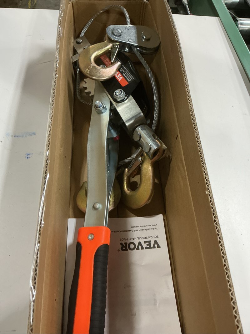 Condition photo showing As Is for VEVOR Come Along Winch, 5 Ton (11,023 lbs) Pulling Capacity, 11.5 ft Steel Cable, 3 Hooks, Heavy Duty Ratchet Power Puller Tool with Dual Gears, Automotive Hoist Cable Puller Ideal for Vehicle Rescue