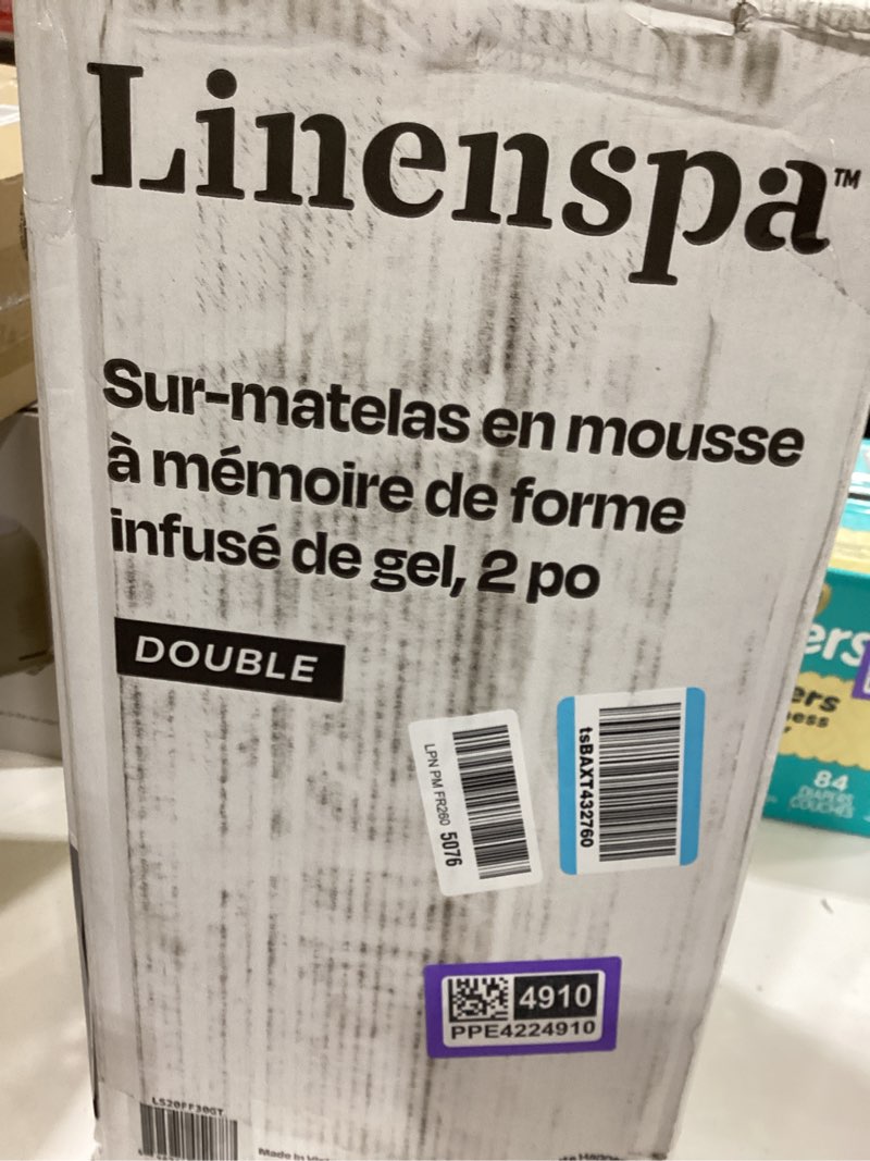 Condition photo showing Good Condition for linenspa memory foam mattress topper - 2 inch gel infused memory foam - plush feel - cooling and pressure relieving - certipur certified - dorm room essentials - full size full 2 inch classic gel