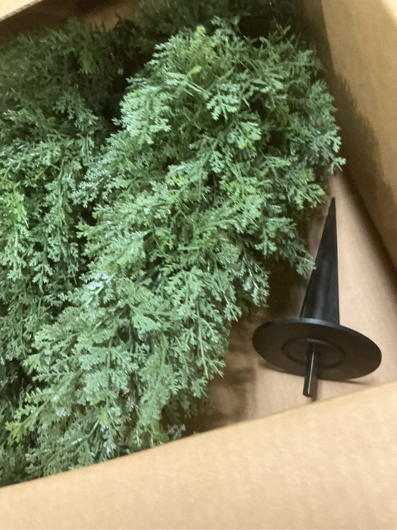 Condition photo showing Good Condition for 3ft artificial cedar topiary trees with ground spike, set of 2 uv resistant fake evergreen bushes shrubs trees artificial plants realistic faux cypress plants for indoor outdoor front porch garden
