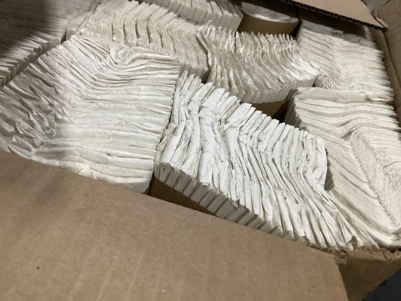 Condition photo showing As Is for highmark® 100% recycled c-fold paper towels, white, case of 12 packs