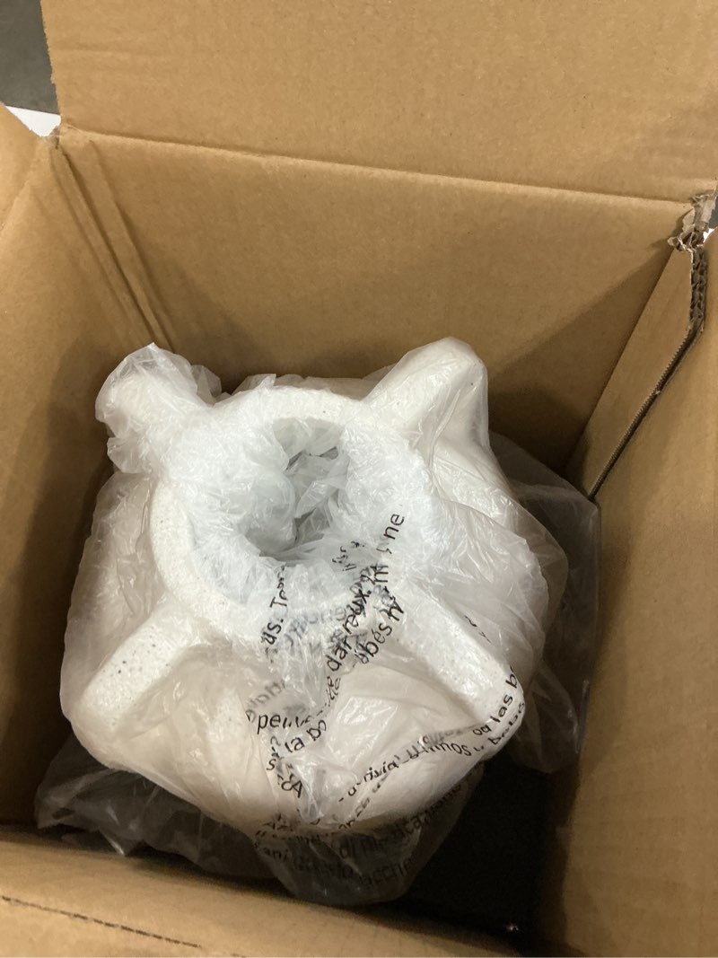 Condition photo showing New/Like New for white ceramic vase with 4 handles, 8.8" rustic farmhouse centerpiece - decorative flower vase for living room, table, bookshelf, mantel, entryway & wedding home decor (rock sand white) rock sand white-8.8"
