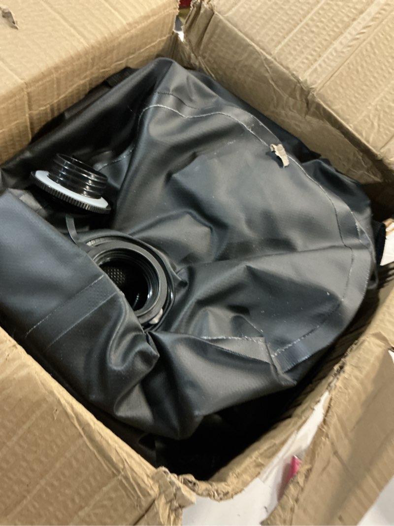 Condition photo showing As Is for canopy water weights bag, 220 lb canopy 4 leg weights bag, portable 25l water bag windproof fixed water tent weights, for outdoor pop up tent, canopies, gazebo, shelter, 4 pack (25l black)