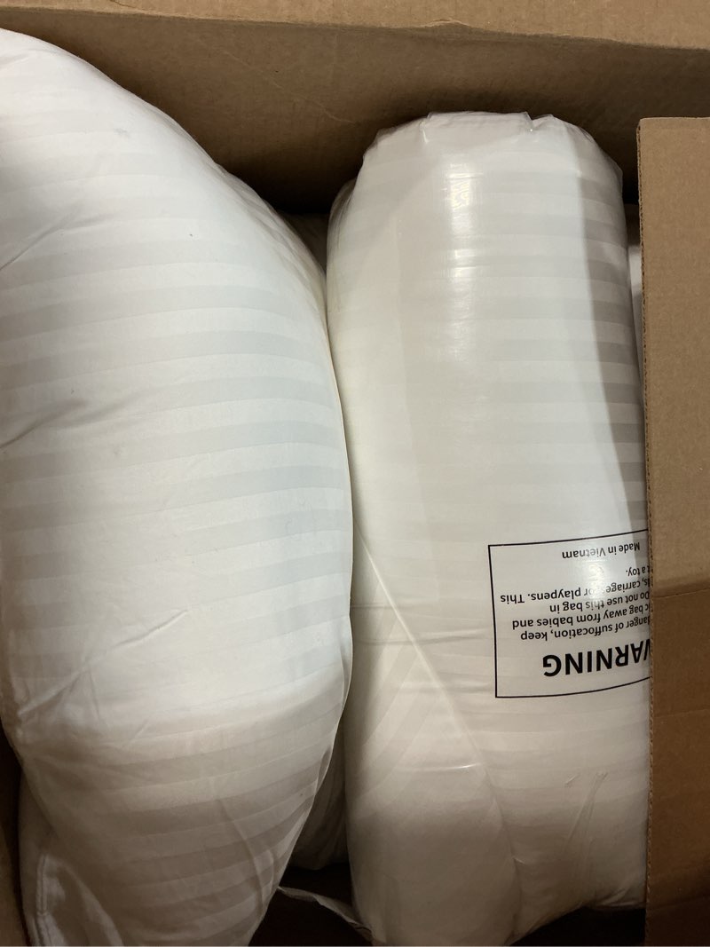 Condition photo showing Good Condition for beckham hotel collection bed pillows standard/queen size set of 2 - original soft down alternative pillow for sleeping - soft support for back, stomach or side sleepers queen / standard white