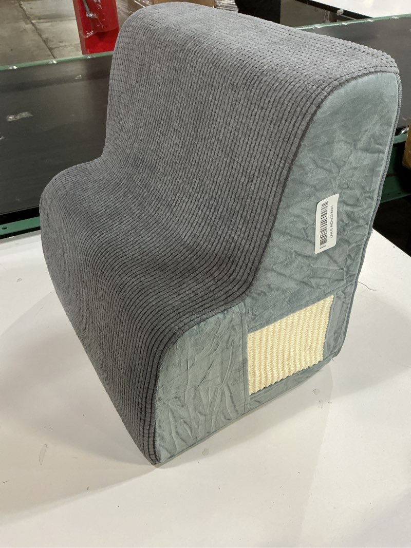 Condition photo showing Good Condition for Dogs Steps for Bed, Dog Stairs for Small Dogs, 2-Step Dog Ramp for Bed, Couch, Sofa, and Chairs, Non-Slip Bottom Design, Cat Scratching, High Density Foam Portable Pet Step, Indoor, Grey Grey 2 2-Step 11.8"H