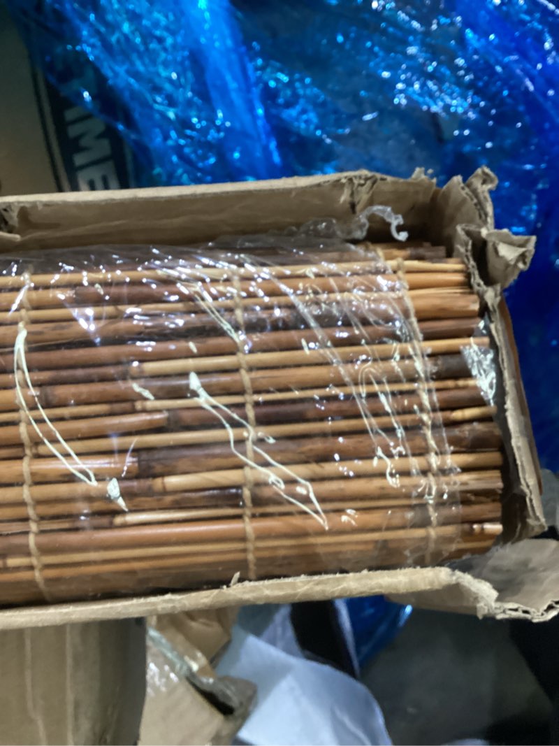 Condition photo showing Good Condition for forever bamboo light-filtering cord-free bamboo reed roll-up blind shades for windows manual roman blinds coffee 72 in w x 72 in h