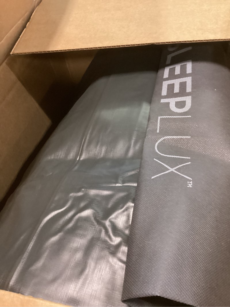 Condition photo showing As Is for SLEEPLUX Durable Inflatable Air Mattress with Built-in Pump, Pillow and USB Charger, 22" Tall Queen