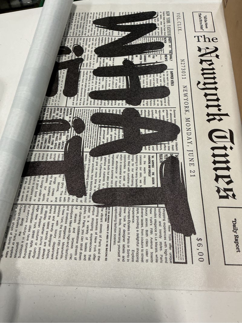 Condition photo showing Good Condition for retro black and white newspaper poster what if it all works out canvas wall art positive affirming quote minimalist prints painting for home bedroom dorm wall decor 24x36in unframed newspaper 04 unframed 24"l x 36"w