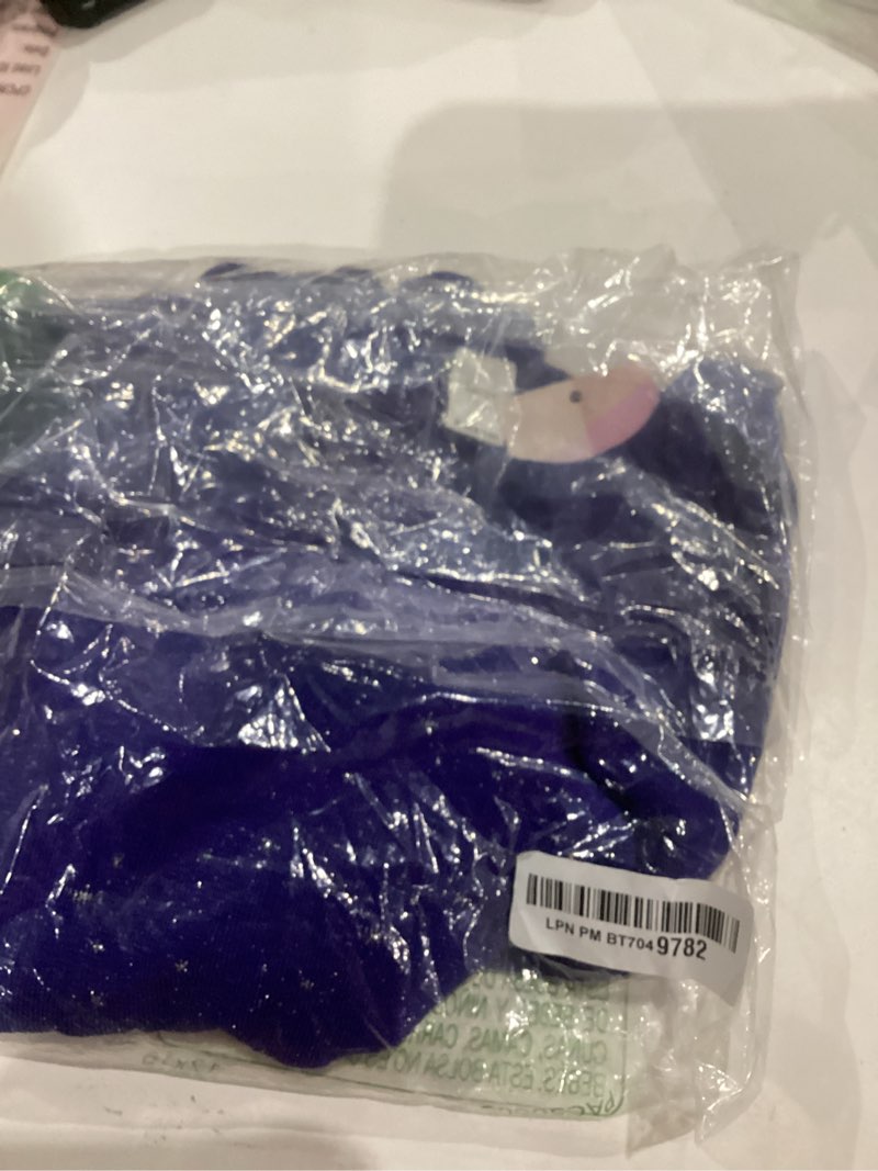 Condition photo showing Good Condition for WDIRARA Women's Plus Size Star Print Mesh Glitter Round Neck Long Sleeve Oversized Sparkly Tee Top X-Large Plus Navy Blue