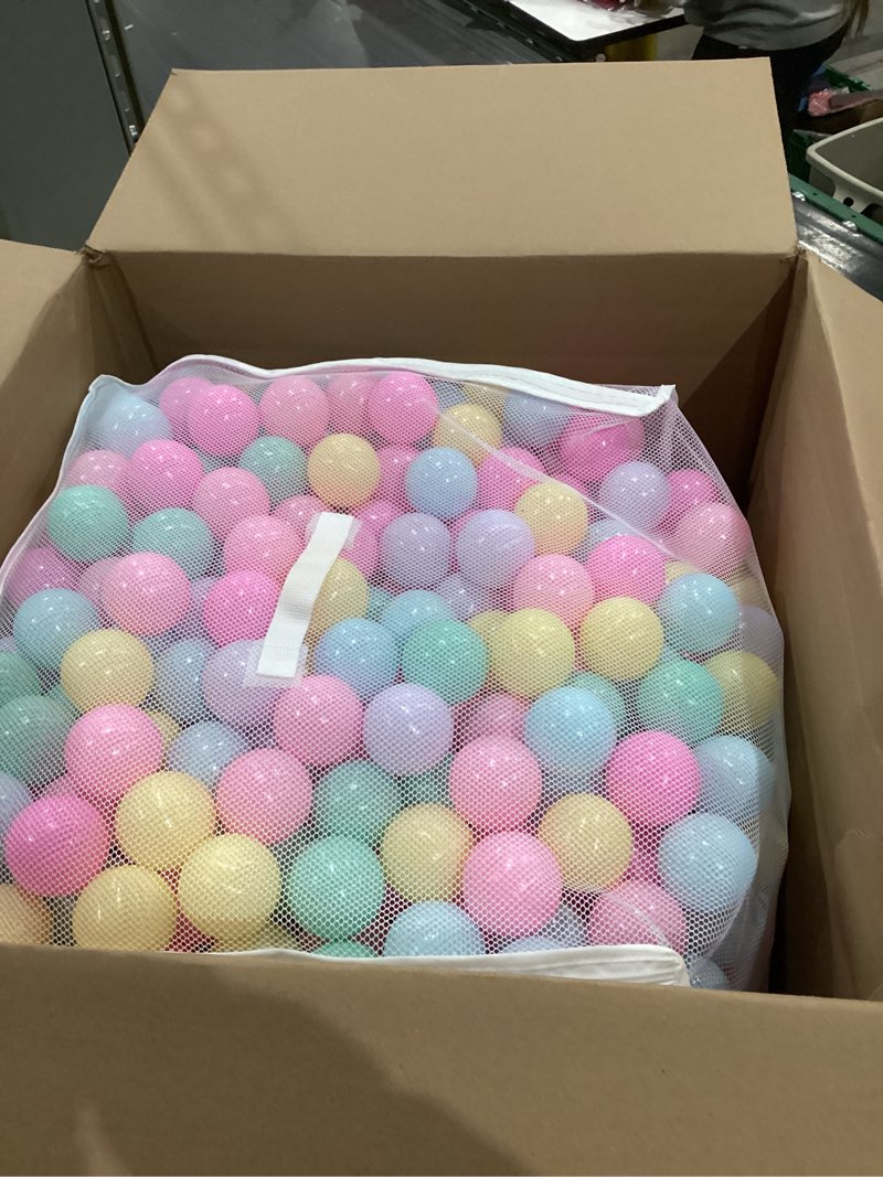 Condition photo showing Good Condition for Amazon Basics BPA Free Crush Proof Plastic Ball, Pit Balls with Storage Bag, Toddlers Kids 12+ Months, 1000 Count, 1000 Balls, 6 Pastel Colors 1,000 Balls Pastel Colors