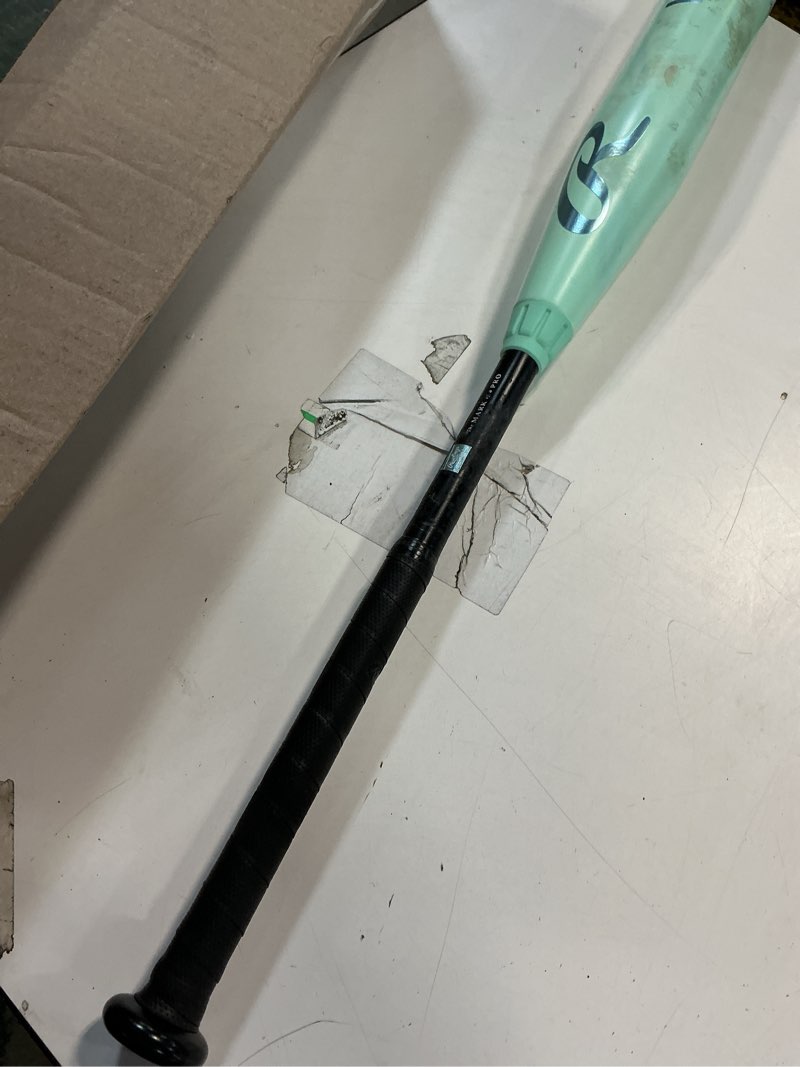 Condition photo showing As Is for Louisville Slugger Genuine Mix Unfinished Light Blue Baseball Bat 31"