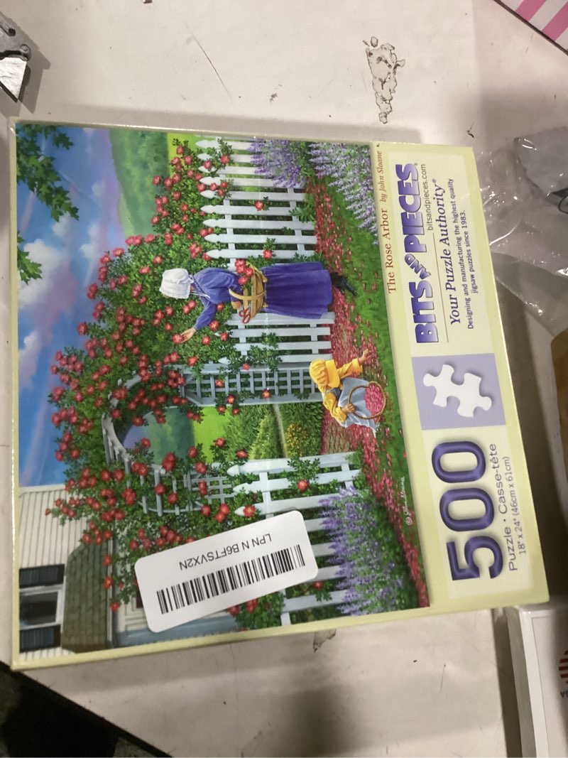 Condition photo showing New/Like New for bits and pieces - 500 piece jigsaw puzzle for adults 18" x 24" - slow day - 500 pc cat pet store dog nap shop vintage jigsaw by artist john sloane