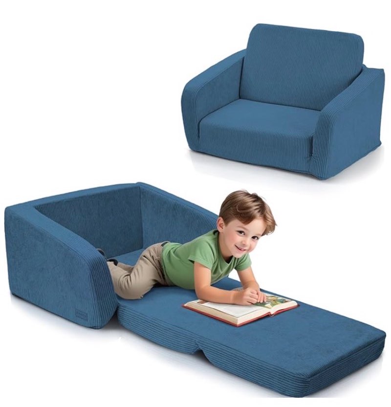 zicoto sturdy toddler chair and couch - the perfect kids sofa for girls and boys - ideal fold out sofa chairs to give your kids a safe and fun place to sit beige