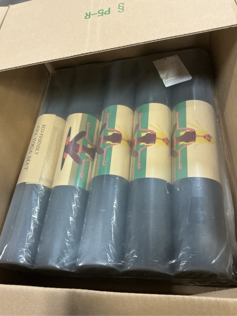 Condition photo showing New/Like New for 10 Pack Yoga Mats Bulk, 68'' x 24'' x 4mm Thick Yoga Mats for Kids and Adult Gym Mats Bundle Latex Free Exercise Mats with Non Slip Texture for Outdoor Yoga, Pilates or Workout Black