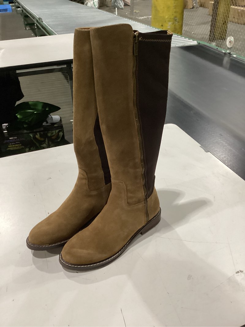 Donald Pliner Women's Isla Tall Calf Suede Boot,Saddle,7.5